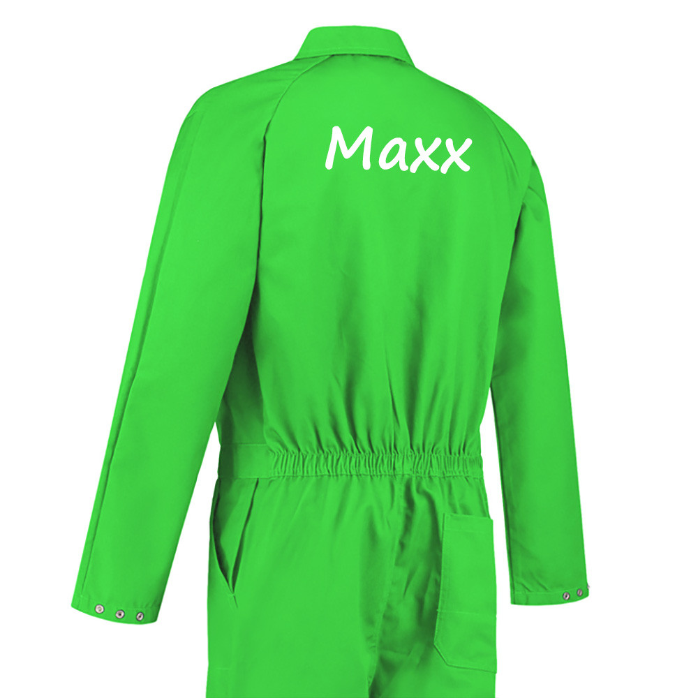 Kidsgarden Raceoverall met eigen naam groen