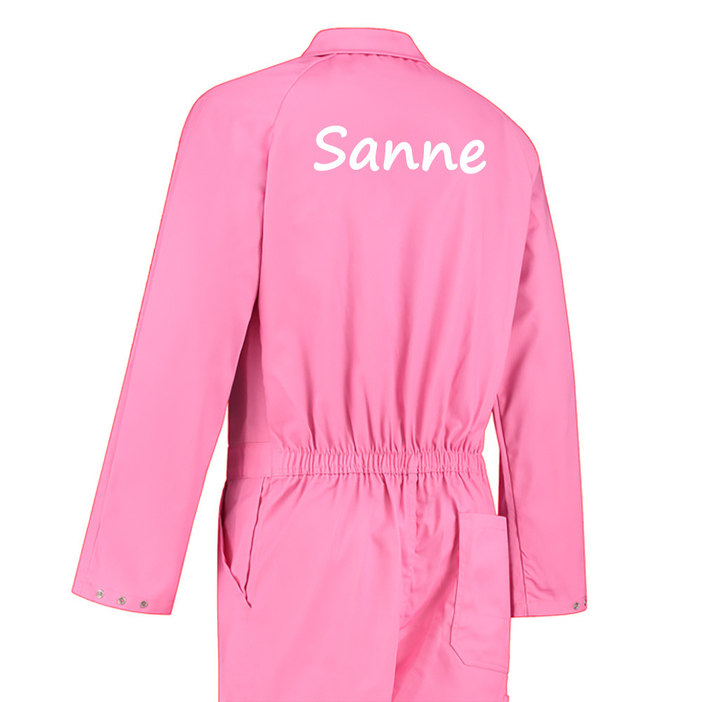  Raceoverall met eigen naam roze